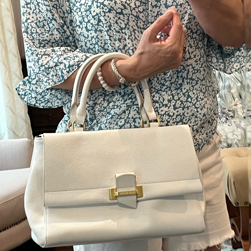 White Kenneth Cole Crossbody White Leather Purse NEW